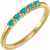 Yellow Gold Ring 14 Karat Natural Turquoise Stackable Ring