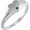 Platinum Natural Genuine Real Alexandrite Heart Signet Ring
