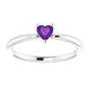Platinum Natural Genuine AAA Amethyst Solitaire Ring