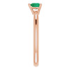 Rose Gold 14 Karat Lab Grown Emerald Solitaire Ring