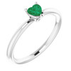 Platinum Lab Grown Emerald Solitaire Ring