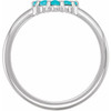 White Gold Ring 14 Karat Natural Turquoise Cabochon Halo Style Ring