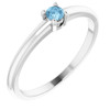 Platinum Natural Sky Blue Topaz Gemstone Ring