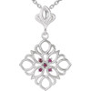 Sterling Silver 1.25 Ruby 18 inch Necklace