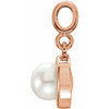 White pearl Pendant in 14 Karat Rose Gold Freshwater Cultured Pearl Pendant