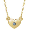 Created Alexandrite Necklace in 14 Karat Yellow Gold Created Alexandrite Heart 16 inch Necklace