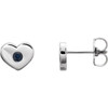 Sterling Silver Blue Sapphire Heart Earrings