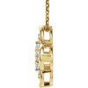 14 Karat Yellow Gold 0.33 Carat Natural Diamond Clover 18 inch Necklace
