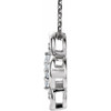 14K White 0.33 Carat Natural Diamond Clover 18 inch Necklace
