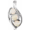 Sterling Silver Opal Three Stone Pendant