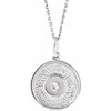 Lab Ruby Gem in 14 Karat White Gold Lab Ruby Disc 16 inch Necklace