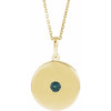 Created Alexandrite Necklace in 14 Karat Yellow Gold Lab Alexandrite Disc 16 inch Necklace
