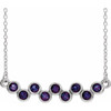 Lab Grown Alexandrite Gem in Platinum Lab Grown Alexandrite Bezel Set Bar 16 inch Necklace