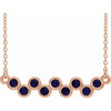 Sapphire Necklace in 14 Karat Rose Gold  Sapphire Bezel Set Bar 16 inch Necklace