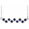 Sapphire Necklace in Platinum  Sapphire Bezel Set Bar 16 inch Necklace