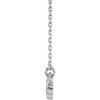 14K White .07 Carat Natural Diamond Bezel Set 16 inch Necklace