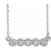 14 Karat White Gold 0.20 Carat Diamond Bar 16 inch Necklace