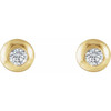 14 Karat Yellow Gold 0.33 Carat Natural Diamond Domed Stud Earring