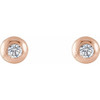 14 Karat Rose Gold 0.33 Carat Natural Diamond Domed Stud Earring