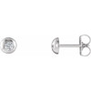 Sterling Silver 0.33 Carat Natural Diamond Domed Stud Earring