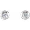 Sterling Silver 0.20 Carat Natural Diamond Domed Stud Earring