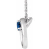 Platinum Natural Blue Sapphire Circle 16 inch Necklace