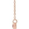 Lab Ruby Gem in 14 Karat Rose Gold Lab Ruby and .08 Carat Diamond Bezel Set Bar 16 inch Necklace