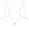 Lab Ruby Gem in 14 Karat White Gold Lab Ruby and 0.10 Carat Diamond 16 inch Necklace