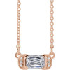 14 Karat Rose Gold 0.50 Carat Diamond Bar 16 inch Necklace