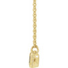 14 Karat Yellow Gold Lab Grown Ruby and .02 Carat Natural Diamond Bar 16 inch Necklace