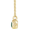 14 Karat Yellow Gold Lab Grown Alexandrite and .02 Carat Natural Diamond Bar 16 inch Necklace