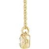 14 Karat Yellow Gold Natural White Sapphire and .02 Carat Natural Diamond Bar 16 inch Necklace