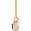 14 Karat Rose Gold Lab Grown Alexandrite and .02 Carat Natural Diamond Bar 16 inch Necklace