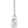 Platinum Natural White Sapphire and .02 Carat Natural Diamond Bar 16 inch Necklace