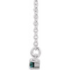 Created Alexandrite Necklace in Platinum Created Alexandrite and 0.20 Carat Diamond Bar 16 inch Necklace