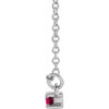Lab Ruby Gem in Sterling SilverLab Ruby and 0.20 Carat Diamond Bar 16 inch Necklace