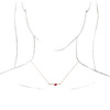 Lab Ruby Gem in 14 Karat Rose Gold Lab Ruby and 0.10 Carat Diamond Bar 16 inch Necklace