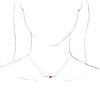 Lab Ruby Gem in 14 Karat White Gold Lab Ruby and 0.10 Carat Diamond Bar 16 inch Necklace