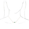 Lab Grown Emerald Gem set in 14 Karat Rose Gold and 0.10 Carat Diamond Bar 18 inch Necklace