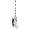 Created Alexandrite Necklace in 14 Karat White Gold Lab Alexandrite and .06 Carat Diamond 16 inch Necklace