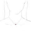 Lab Ruby Gem in 14 Karat White Gold Lab Ruby and .06 Carat Diamond 16 inch Necklace