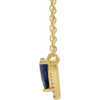 Created Sapphire Necklace in 14 Karat Yellow Gold Lab Sapphire and .06 Carat Diamond 16 inch Necklace