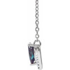 Created Alexandrite Necklace in Platinum Lab Alexandrite and .06 Carat Diamond 16 inch Necklace