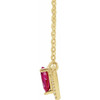 Created Ruby Necklace in 14 Karat Yellow Gold Lab Ruby and .06 Carat Diamond 18 inch Necklace