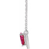 Lab Ruby Gem in Platinum Lab Ruby and .06 Carat Diamond 18 inch Necklace