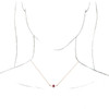Lab Ruby Gem in 14 Karat Rose Gold Lab Ruby and .06 Carat Diamond 18 inch Necklace