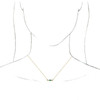 Lab Grown Emerald Gem set in 14 Karat Yellow Gold and 0.20 Carat Diamond 16 inch Necklace