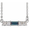 Created Alexandrite Necklace in Sterling Silver Created Alexandrite and 0.20 Carat Diamond 18 inch Necklace