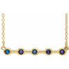 Created Alexandrite Necklace in 14 Karat Yellow Gold Lab Alexandrite Bar 16 inch Necklace