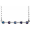 Created Alexandrite Necklace in Platinum Lab Alexandrite Bar 16 inch Necklace